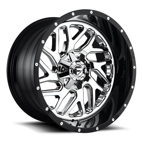Fuel Offroad Triton D211 Chrome W/ Gloss Black Lip - Part Number D21122409847 Fuel Offroad Triton D211 Chrome W/ Gloss Black Lip Photo