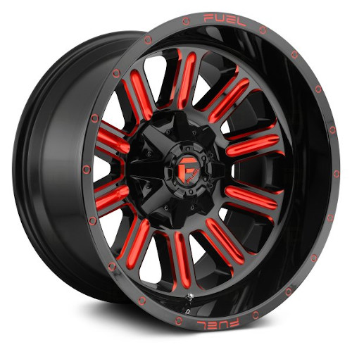 Fuel Offroad Hardline D620 Black W/ Red Milled Spokes - Part Number D62115800437 Fuel Offroad Hardline D620 Black W/ Red Milled Spokes Photo