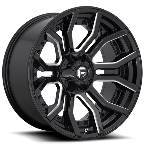 Fuel Offroad Rage D711 Gloss Black W/ Milled Spokes Photo