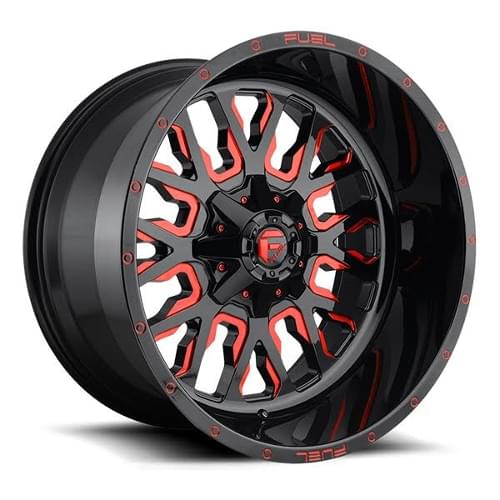 Fuel Offroad Stroke D611 Black W/ Red Milled Spokes - Part Number D61220909857 Fuel Offroad Stroke D611 Black W/ Red Milled Spokes Photo
