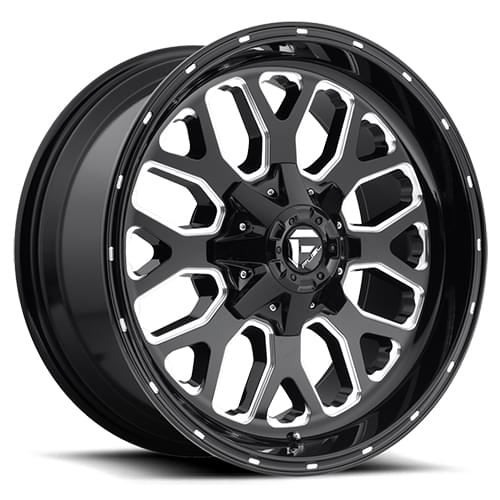 Fuel Offroad Titan D588 Gloss Black W/ Milled Spokes - Part Number D58822408245 Fuel Offroad Titan D588 Gloss Black W/ Milled Spokes Photo