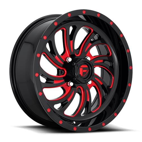 Fuel UTV Kompressor D642 Gloss Black W/ Red Milled Spokes Photo