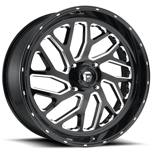 Fuel UTV Triton D581 Gloss Black W/ Milled Spokes - Part Number D5811870A544 Fuel UTV Triton D581 Gloss Black W/ Milled Spokes Photo