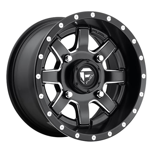 Fuel UTV Maverick D538 Matte Black W/ Milled Spokes - Part Number D5381670A644 Fuel UTV Maverick D538 Matte Black W/ Milled Spokes Photo