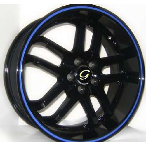 G-Line Alloys G817 Black w/ Blue Line
