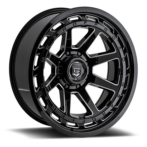 Gear Offroad Hawk 754 Gloss Black W/ Milled Spokes - Part Number 754BM-2200512 Gear Offroad Hawk 754 Gloss Black W/ Milled Spokes Photo