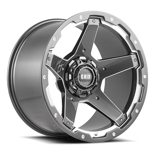 Grid Offroad GD04 Gloss Graphite W/ Milled Spokes Photo