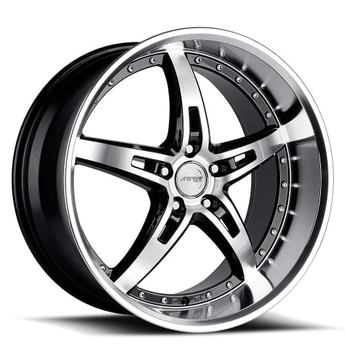 MRR GT5 Black W/ Machined Lip - Part Number GT0520A05xx20BK-50840 MRR GT5 Black W/ Machined Lip Photo