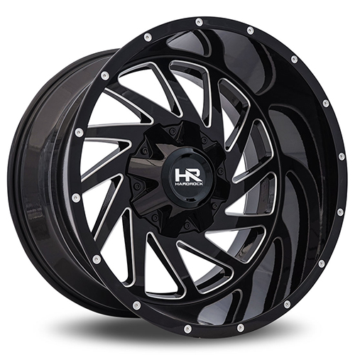 Hardrock Crusher H704 Gloss Black W/ Milled Spokes Photo