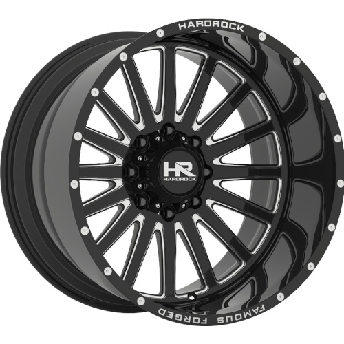 Hardrock Famous Forged H802 Black W/ Milled Spokes - Part Number H802-221283151BM Hardrock Famous Forged H802 Black W/ Milled Spokes Photo