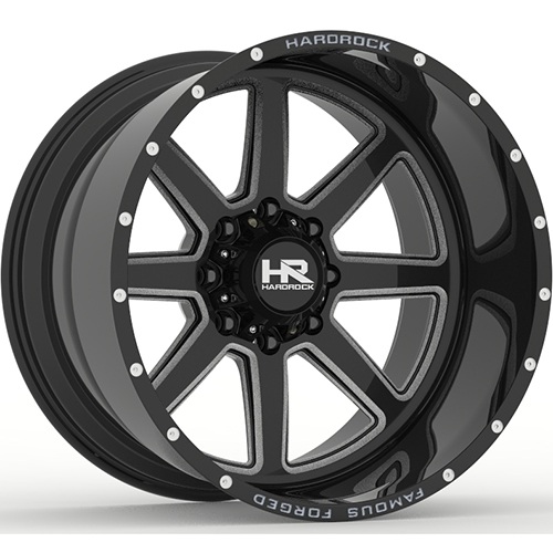 Hardrock Famous Forged H803 Black W/ Milled Spokes - Part Number H803-221481176BM Hardrock Famous Forged H803 Black W/ Milled Spokes Photo