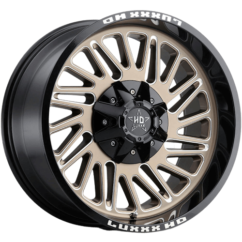 Luxxx HD Offroad LHD-19 Satin Bronze With Milled Edges and Gloss Black Lip - Part Number LHD1922128165170-44K-A13 Luxxx HD Offroad LHD-19 Satin Bronze With Milled Edges and Gloss Black Lip Photo