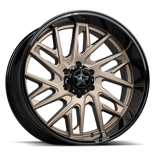 Luxxx HD Offroad LHD-29 Satin Bronze With Milled Edges and Gloss Black Lip - Part Number LHD2924126139-44G-A13 Luxxx HD Offroad LHD-29 Satin Bronze With Milled Edges and Gloss Black Lip Photo