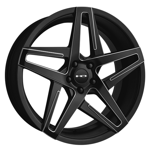 HD Wheels Hairpin Satin Black Milled Edges Photo