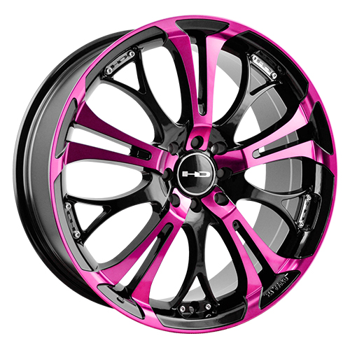 HD Wheels Spinout Black Machined w/ Pink - Part Number SO20802345BK-P HD Wheels Spinout Black Machined w/ Pink Photo
