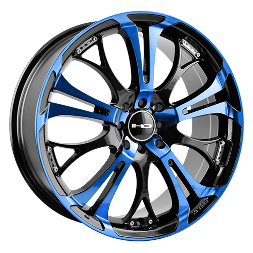 HD Wheels Spinout Gloss Black Machined W/ Blue - Part Number SO22856442BK-BL HD Wheels Spinout Gloss Black Machined W/ Blue Photo