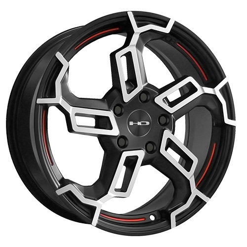 HD Wheels Switch Satin Black Machined W/ Redline Photo