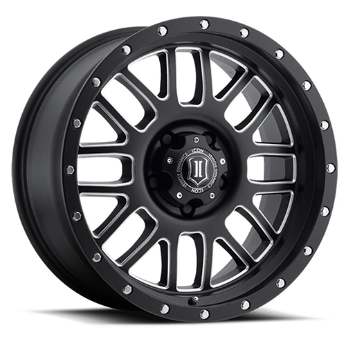 Icon Alloys Alpha Satin Black w Milled Windows - Part Number 1220908955SBMW Icon Alloys Alpha Satin Black w Milled Windows Photo
