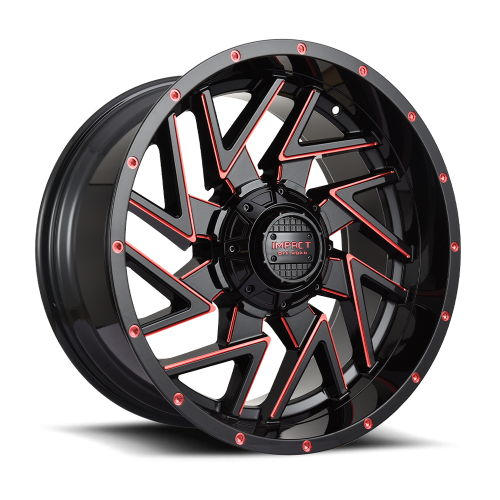 Impact Off-Road 809 Gloss Black w/ Red Milling Photo