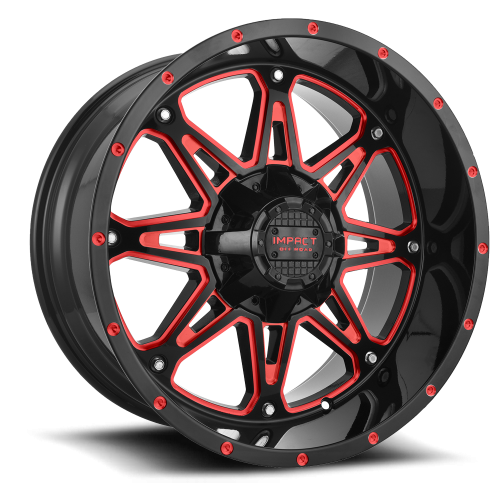 Impact Off-Road 810 Gloss Black w/ Red Milling - Part Number 810GBR-79066-00 Impact Off-Road 810 Gloss Black w/ Red Milling Photo