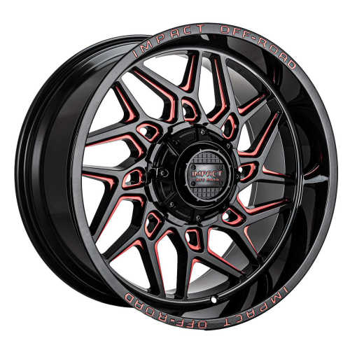 Impact Off-Road 829 Gloss Black w/ Red Milling - Part Number 829GBXR-21066-12 Impact Off-Road 829 Gloss Black w/ Red Milling Photo