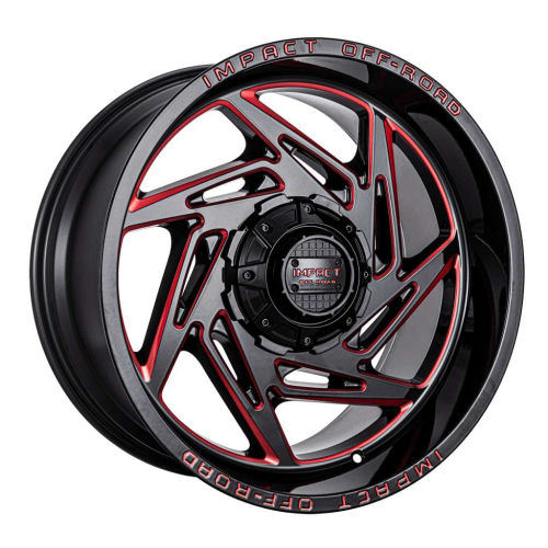 Impact Off-Road 830 Gloss Black w/ Red Milling Photo