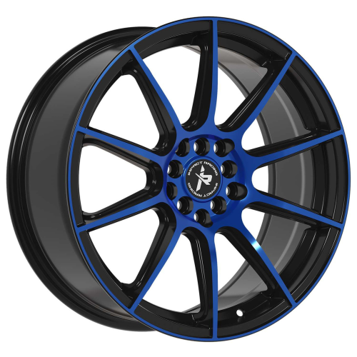 Impact Racing 502 Gloss Black W/ Blue Machined Face
