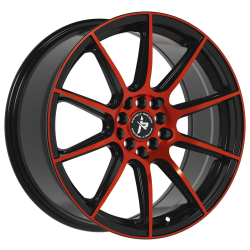 Impact Racing 502 Gloss Black W/ Red Machined Face