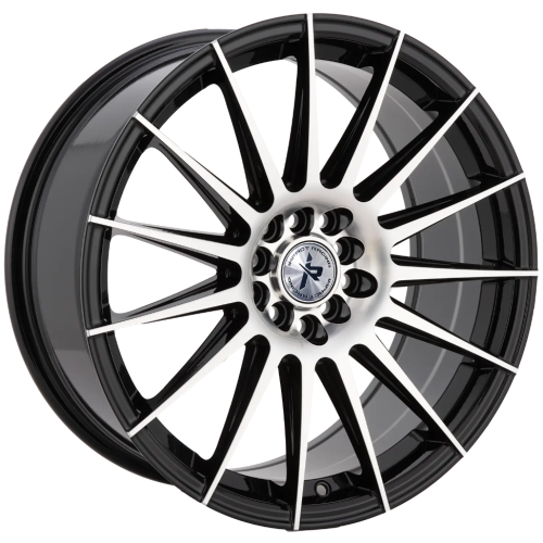 Impact Racing 506 Gloss Black With Machined Face - Part Number 506BMF-18858+38 Impact Racing 506 Gloss Black With Machined Face Photo