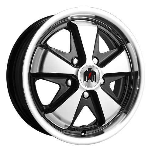 Klassik Rader 911 Gloss Black Machined W/ Lip - Part Number NE17703040BK Klassik Rader 911 Gloss Black Machined W/ Lip Photo