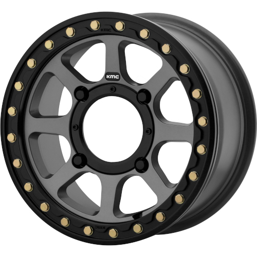 KMC KS234 Addict 2 Satin Gray W/ Black Lip Beadlock - Part Number KS23456044438 KMC KS234 Addict 2 Satin Gray W/ Black Lip Beadlock Photo