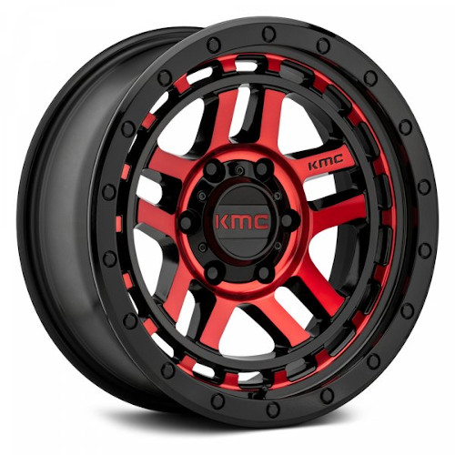 KMC KM540 Recon Black Machined Red Tint - Part Number KM54079050912N KMC KM540 Recon Black Machined Red Tint Photo