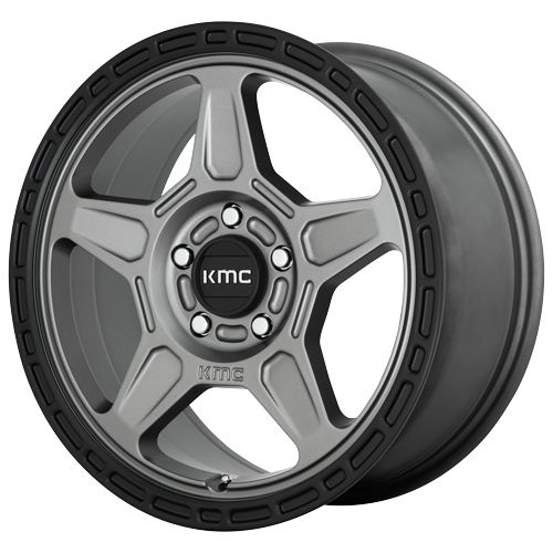 KMC KM721 Alpine Satin Gray W/ Black Lip - Part Number KM72188052438 KMC KM721 Alpine Satin Gray W/ Black Lip Photo