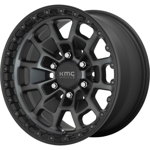 KMC KM718 Summit Satin Black W Gray Tint - Part Number KM71878568400 KMC KM718 Summit Satin Black W Gray Tint Photo