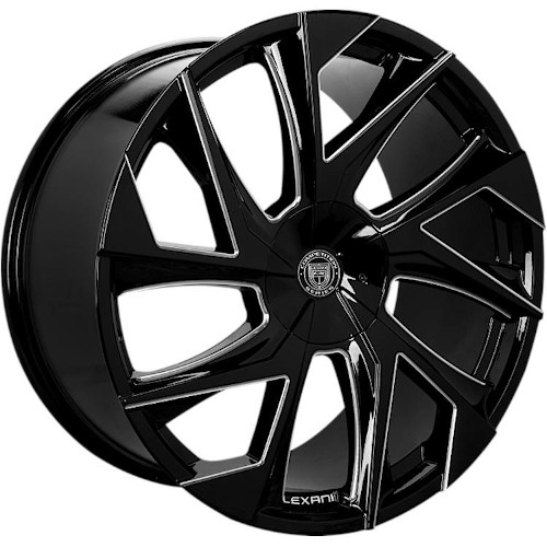 Lexani Ghost 670 Gloss Black W/ Milled Spokes - Part Number 670-2610-83-30BG Lexani Ghost 670 Gloss Black W/ Milled Spokes Photo