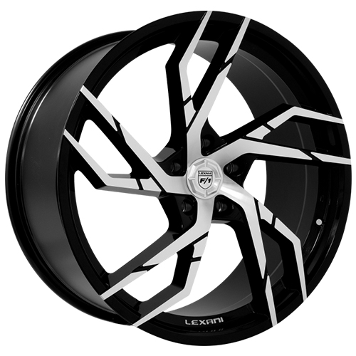 Lexani Alpha 693 Gloss Black Machined - Part Number 693-2085-15-35MB Lexani Alpha 693 Gloss Black Machined Photo