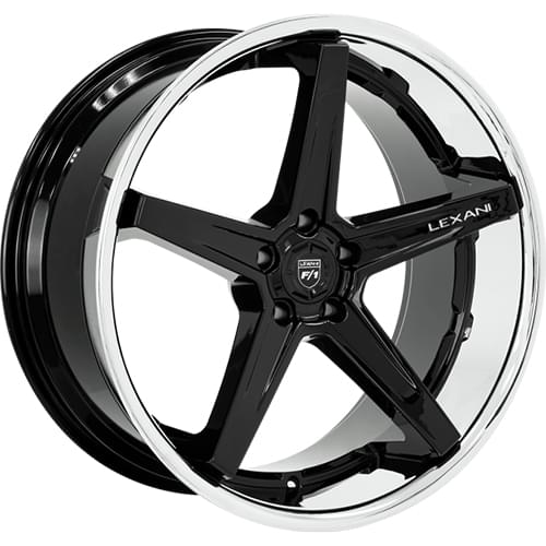 Lexani Savage 5 684 Gloss Black W/ Chrome Lip - Part Number 684-2085-66-35FBS Lexani Savage 5 684 Gloss Black W/ Chrome Lip Photo