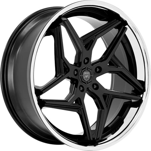 Lexani Spyder 677 Gloss Black W/ Chrome Lip - Part Number 677-2290-45-35FBS Lexani Spyder 677 Gloss Black W/ Chrome Lip Photo