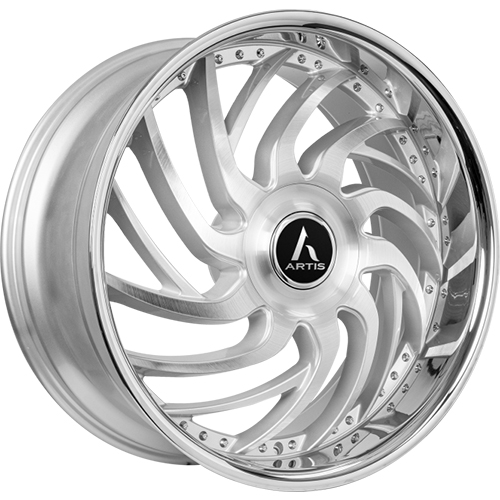 Lexani Vantage XL A207 Silver Machined With Stainless Lip - Part Number A207-2210-73-25SMS Lexani Vantage XL A207 Silver Machined With Stainless Lip Photo