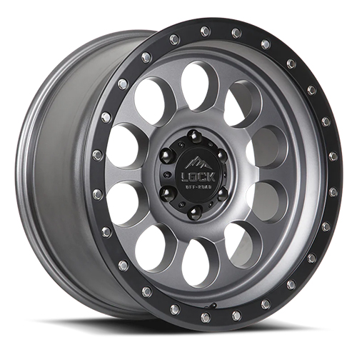 Lock Offroad 50Cal Matte Grey W/ Matte Black Ring - Part Number 50CAL-2963MGMBR Lock Offroad 50Cal Matte Grey W/ Matte Black Ring Photo