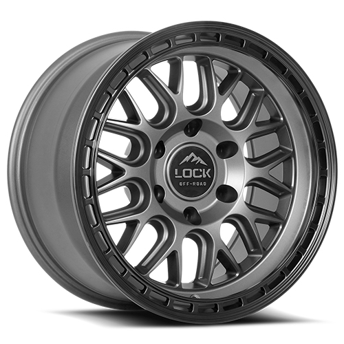 Lock Offroad Onyx Matte Grey W/ Matte Black Ring - Part Number ONYX-7969MGMBR12N Lock Offroad Onyx Matte Grey W/ Matte Black Ring Photo