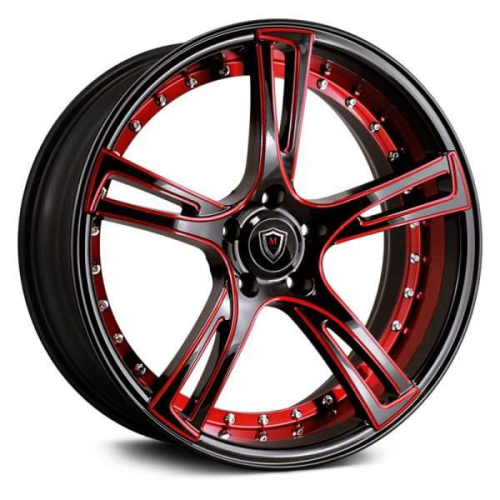 Marquee Wheels M3247 Black W/ Red Milling