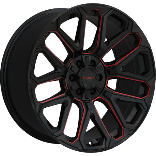 Massiv Off-Road Or7 Black W/ Red Milling