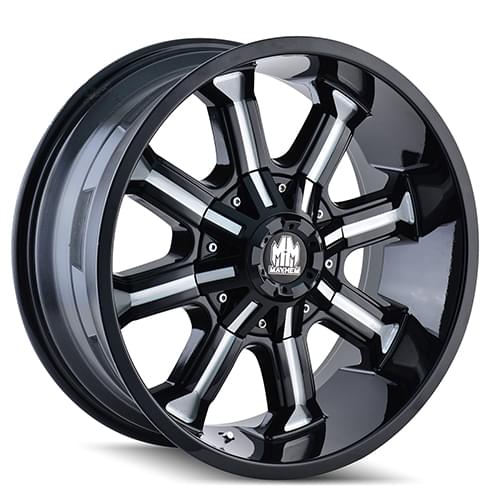 Mayhem Beast 8102 Gloss Black W/ Milled Spokes - Part Number 8102-2997M Mayhem Beast 8102 Gloss Black W/ Milled Spokes Photo