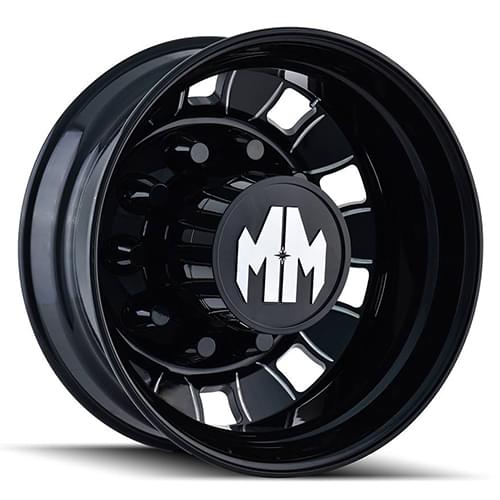 Mayhem Bigrig 8180 Gloss Black W/ Milled Spokes Rear - Part Number 8180-225810BMR Mayhem Bigrig 8180 Gloss Black W/ Milled Spokes Rear Photo