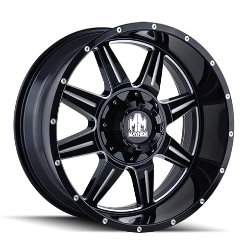 Mayhem Monstir 8100 Gloss Black W/ Milled Spokes - Part Number 8100-2978M18 Mayhem Monstir 8100 Gloss Black W/ Milled Spokes Photo