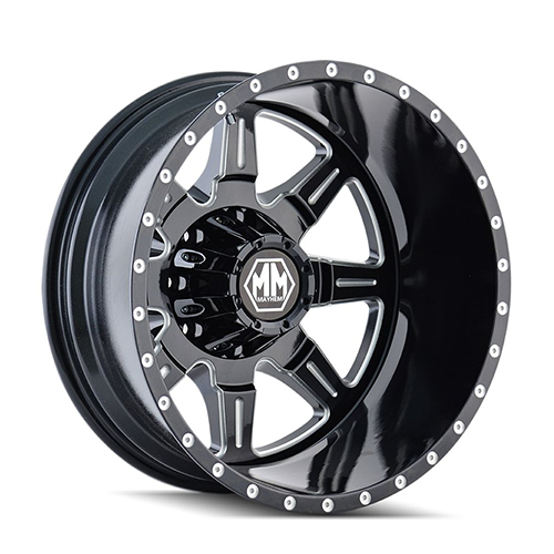 Mayhem Monstir 8101 Gloss Black W/ Milled Spokes Rear - Part Number 8101-9681MR121 Mayhem Monstir 8101 Gloss Black W/ Milled Spokes Rear Photo