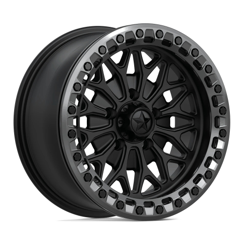 MSA Offroad Bolo UTV Beadlock MA53 Matte Black With Gloss Gunmetal Ring Photo