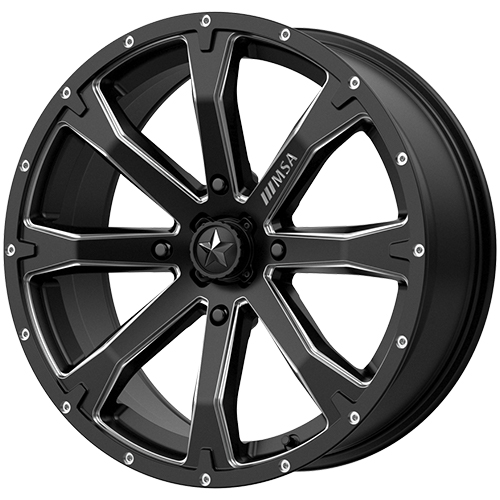 MSA Offroad M42 Bounty Satin Black W/ Milled Spokes - Part Number M42-020756 MSA Offroad M42 Bounty Satin Black W/ Milled Spokes Photo