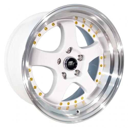 MST MT07 White W/ Machined Lip & Gold Rivets Photo